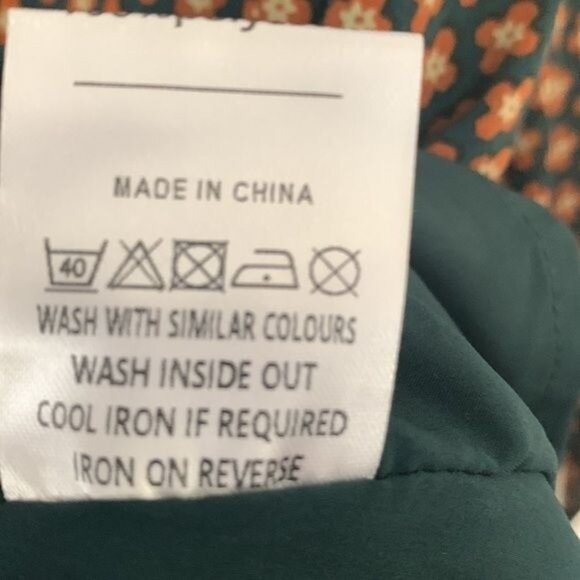 Cider 60’s Style Print Keyhole Short Green Orange XL Long Sleeves Zip Dress READ - Picture 6 of 7